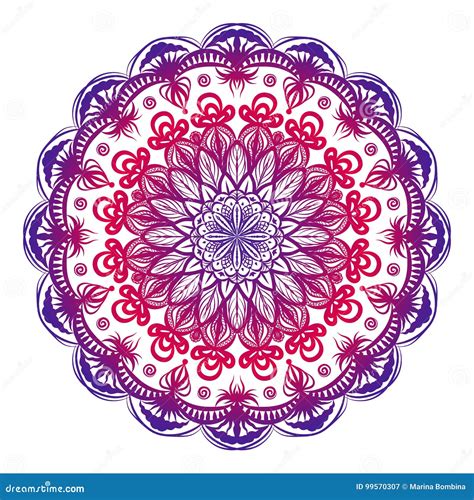 Mandala Ornamentale Variopinta Illustrazione Disegnata A Mano Di