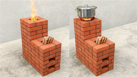 How To Make A Rocket Stove From Red Bricks Youtube