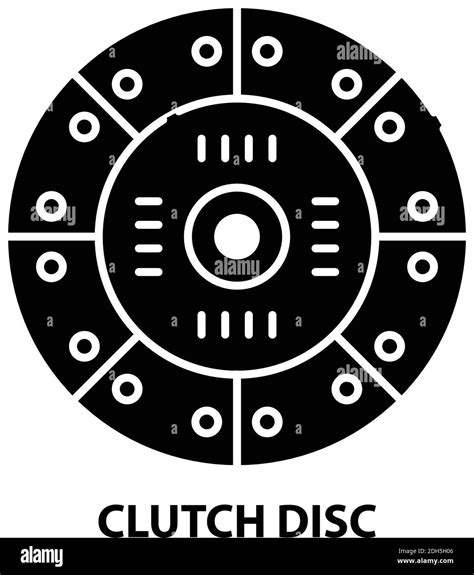 Clutch Disc Icon Black Vector Sign With Editable Strokes Concept Illustration Stock Vector