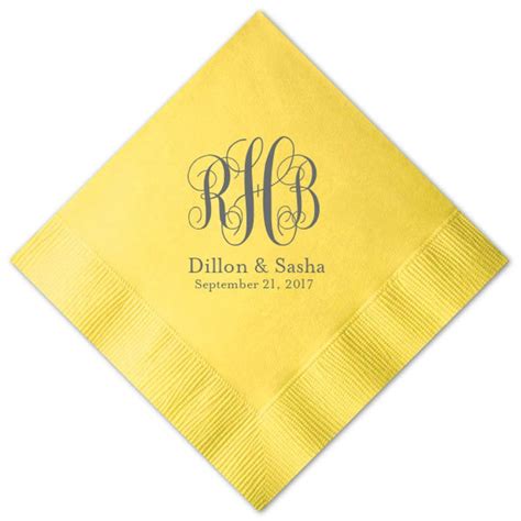 Monogram Napkins Custom Wedding Napkins Wedding Monogram - Etsy