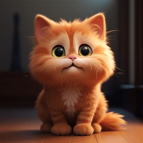 Premium Photo D Render Portraits Of Adorable Chubby Orange Cat