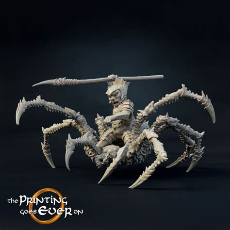 3D Printable Goblin Spider Rider Spearman - Presupported by The Printing Goes Ever On