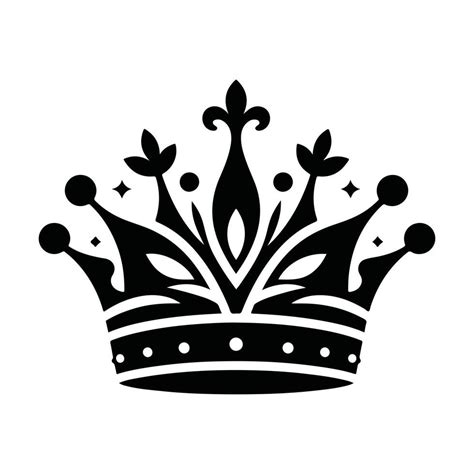 Crown black silhouette with white color background 46150234 Vector Art at Vecteezy