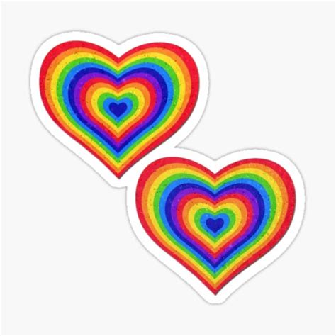 Y2k Rainbow Hearts Pack Sticker For Sale By Mynameiszara Redbubble