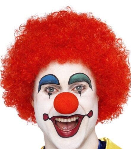 70s 80s 1980s Mens Ladies Crazy Clown Afro Wig Fancy Dress Red By