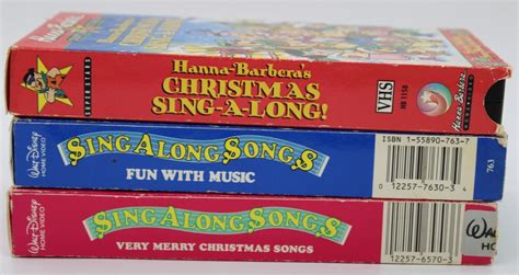 Disney Hanna Barbera Christmas Sing Along Songs Vhs Lot Of Tapes