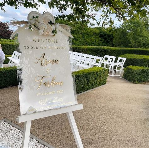 White Painted Acrylic Wedding Sign Thepatchworktree