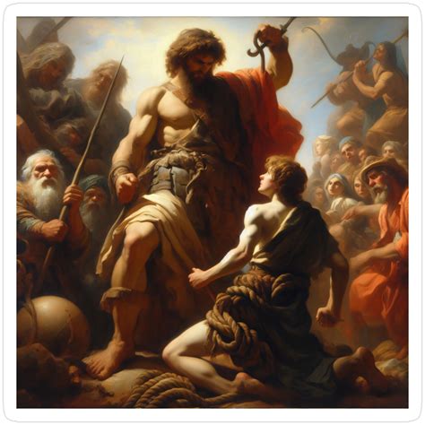 David And Goliath Sticker in 2025 | David and goliath, Goliath, David