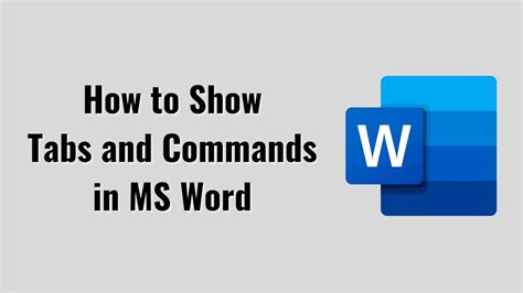 How To Show Tabs And Commands In Ms Word Youtube