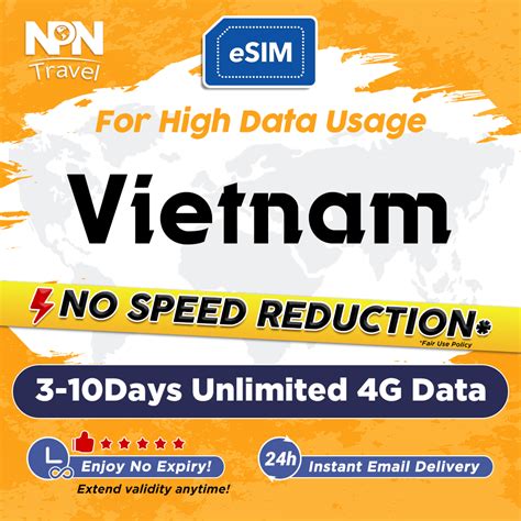 Vietnam ESIM Ultra 3 15 Daily 300MB 500MB 2GB Unlimited 4G Data High