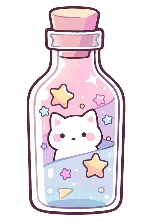 A Bottle With An Image Of A Cat In It And Stars On The Bottom