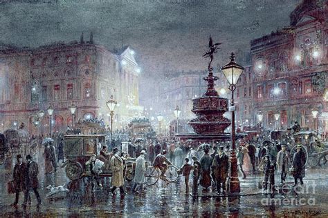 Piccadilly Circus At Night 1911 Painting By Thomas Prytherch Fine