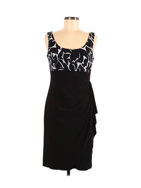 Dressbarn Cocktail Dress Sheath Black Solid Dresses Used Size