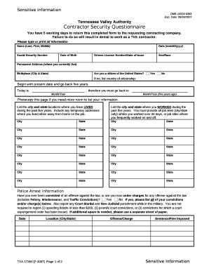 Contractor Security Questionnaire Doc Template Pdffiller