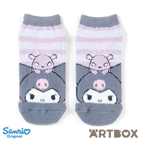 Buy Sanrio Kuromi Stripe Fuzzy Adult Ankle Socks At Artbox