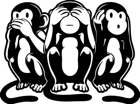 Three Monkeys Wall Art Sticker Tenstickers