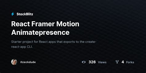 React Framer Motion Animatepresence Stackblitz