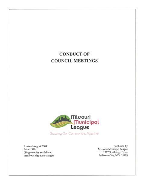 Conduct Of Council Meetings