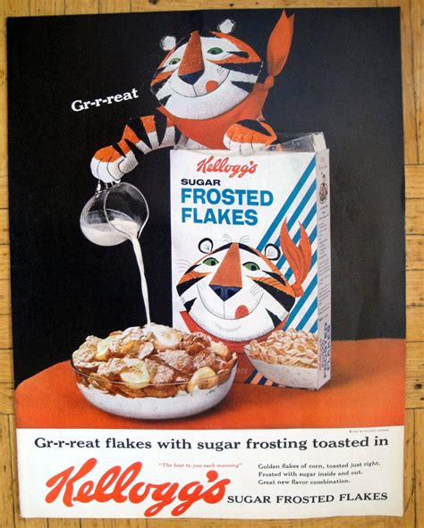 1962 Kelloggs Tony The Tiger Frosted Flakes Original 135 Etsy