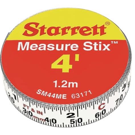 Starrett 4 Ft Saemetric Steel Self Adhesive Measuring Tape Left To