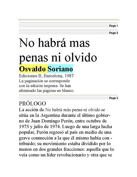 No habra mas pena ni olvido LIBRO COMPLETO - Page 1 Page 2 No habrá mas