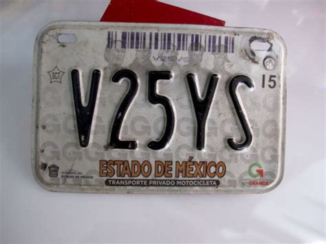 Estado De Mexico 2000 V25ys Motorcycle 1 License Plate Collectable Ebay