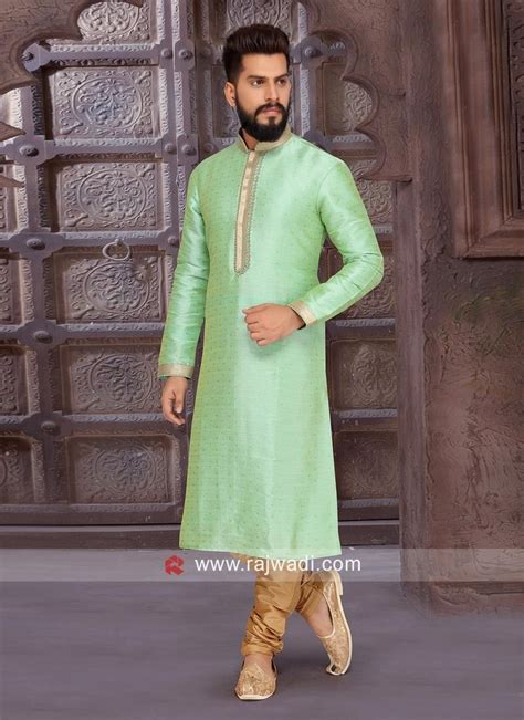 Zari Work Pista Green Kurta Pajama ‎rajwadi‬ Menswear Mensfashion Suit ‎feelroyal