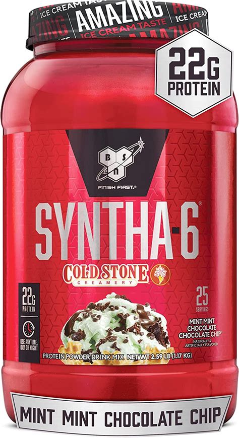 Bsn Syntha 6 Protein Powder Mint Mint Chocolate Chocolate Chip Cold Stone Creamery 2 59 Lb