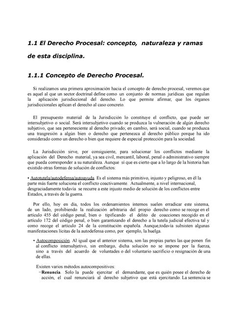 Tema 1 Apuntes Tema 1 Derecho Procesal I 1 El Derecho Procesal