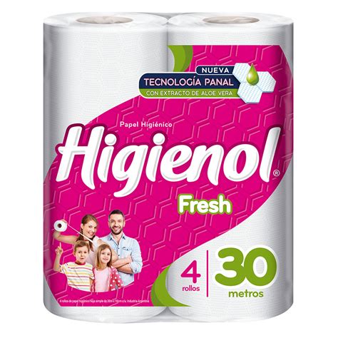 Papel Higiénico Higienol Fresh Hoja Simple 30 Metros X 4 U Casa Florian