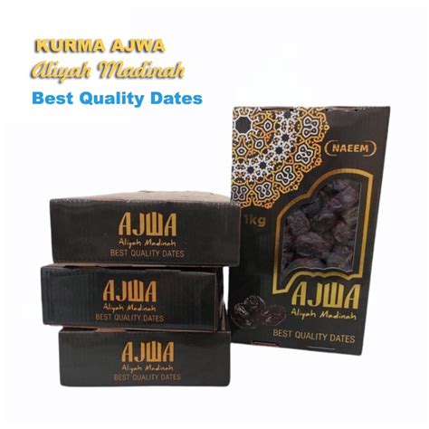 Jual Kurma Nabi Ajwa Aliyah Madinah Premium Box Kg Gr