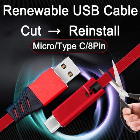 Cable USB tipo C reparable cargador de 2 núcleos para teléfonos