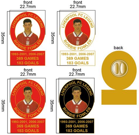 Liverpool FC Legends Series Robbie Fowler FOOTBALL PINS BADGES