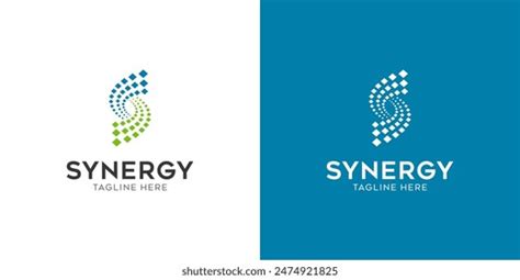 Logo Synergy Concept Two More Entities Stock Vector Royalty Free