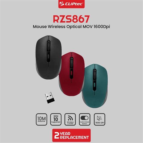 Jual Mouse Wireless Optical 1600dpi 24ghz Mov Cliptec Rzs867 Shopee Indonesia