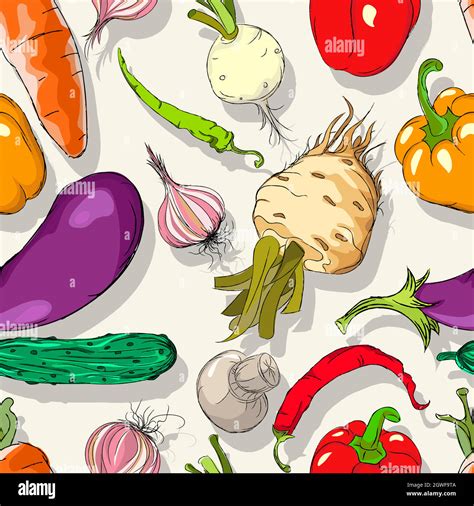 Kitchen Garden Vegetables Stock Vector Images Alamy