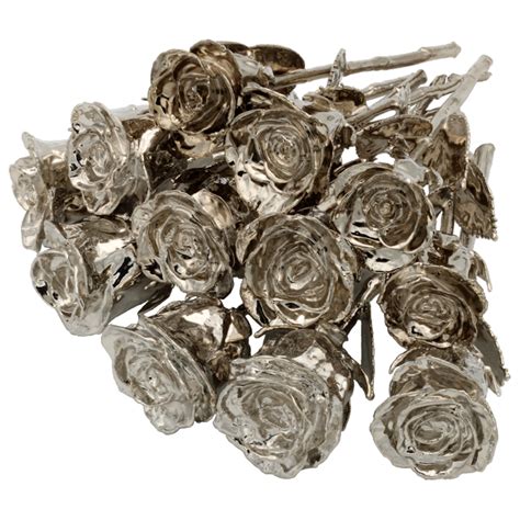 Platinum Dipped Roses 1 Dozen 8 Rose Bouquet Love Is A Rose