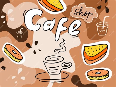 Premium Vector Hand Drawn Of Cafe In Doodle Styles Doodles Set Of Cafe