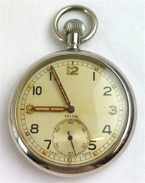 Ww British Military Gstp Pocket Watch Swiss Made By Doxa Sally