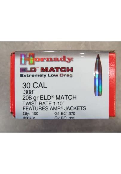 Hornady Palle C30 Eld Match 208gr