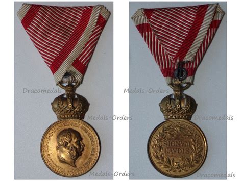 Austria Hungary Austrian Ww1 Medal Bronze Signum Laudis Crown 1886 1917