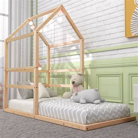 Modernluxe Lit Cabane Enfant X Cm Bois De Pin Lit Pour Enfants