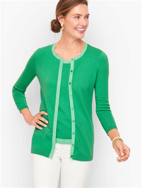 Charming Cardigan Tipped Talbots