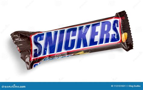 Chocolate Bar Snickers On A White Background Editorial Photo