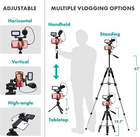 Movo USB C Vlogging Kit For IPhone 15 With Fullsize Tripod USB Type C