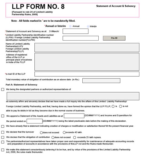 Llp Form 8 Statement Of Account And Solvency Learn By Quicko