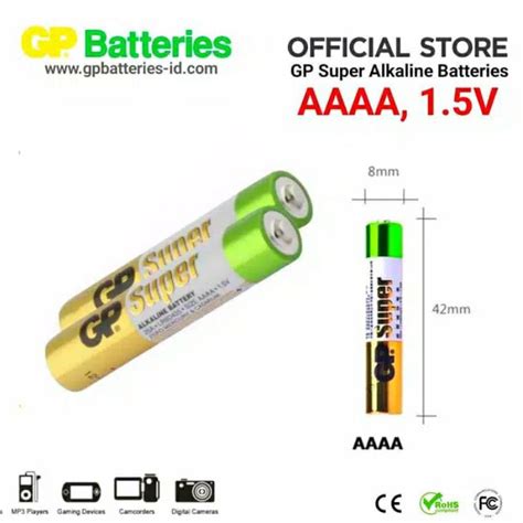 Jual Baterai Aaaa Gp Super Alkaline V Pack Isi Pcs Buah Baterai