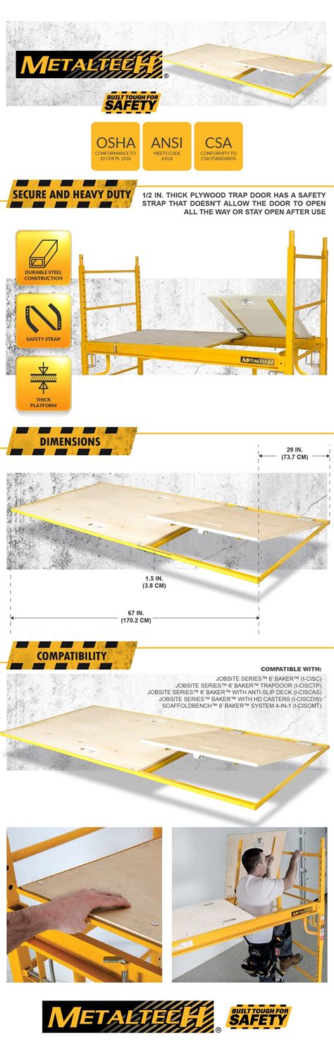 Metaltech Ft X Ft X Ft Wood Platform Walk Board With