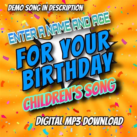 Customizable Children's Birthday Song Personalized With Name & Age ...