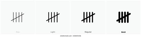 Tallymarks Icon Thin Light Regular Bold Stock Vector (Royalty Free) 2106351536 | Shutterstock